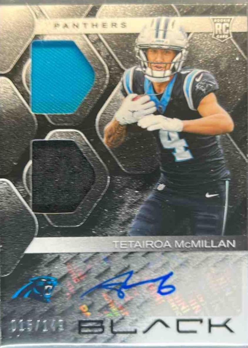Tetairoa McMillan #1 2025 Panini Black Football Rookie Signature Materials