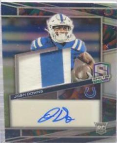 Josh Downs #21 Football Cards 2023 Panini Spectra Rookie Autograph Psychedelic