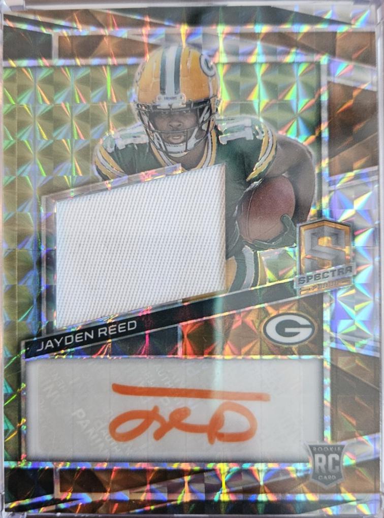 Jayden Reed #24 Football Cards 2023 Panini Spectra Rookie Autograph Neon Orange