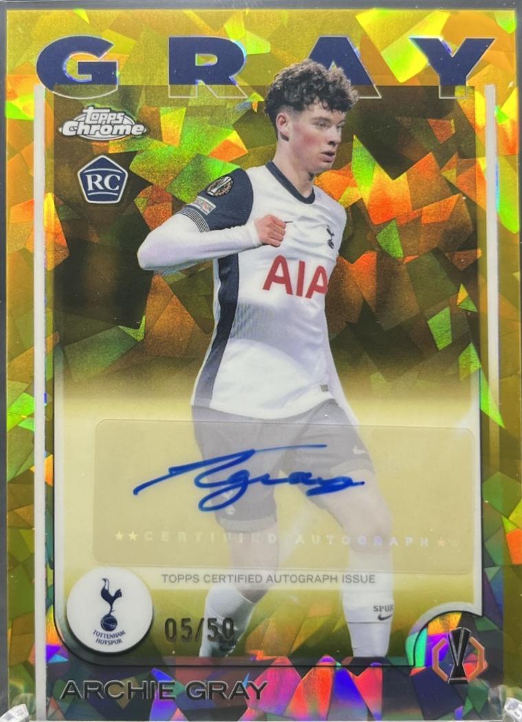 Archie Gray [Gold Sapphire] #CA-AH Prices | 2024 Topps Chrome UEFA ...
