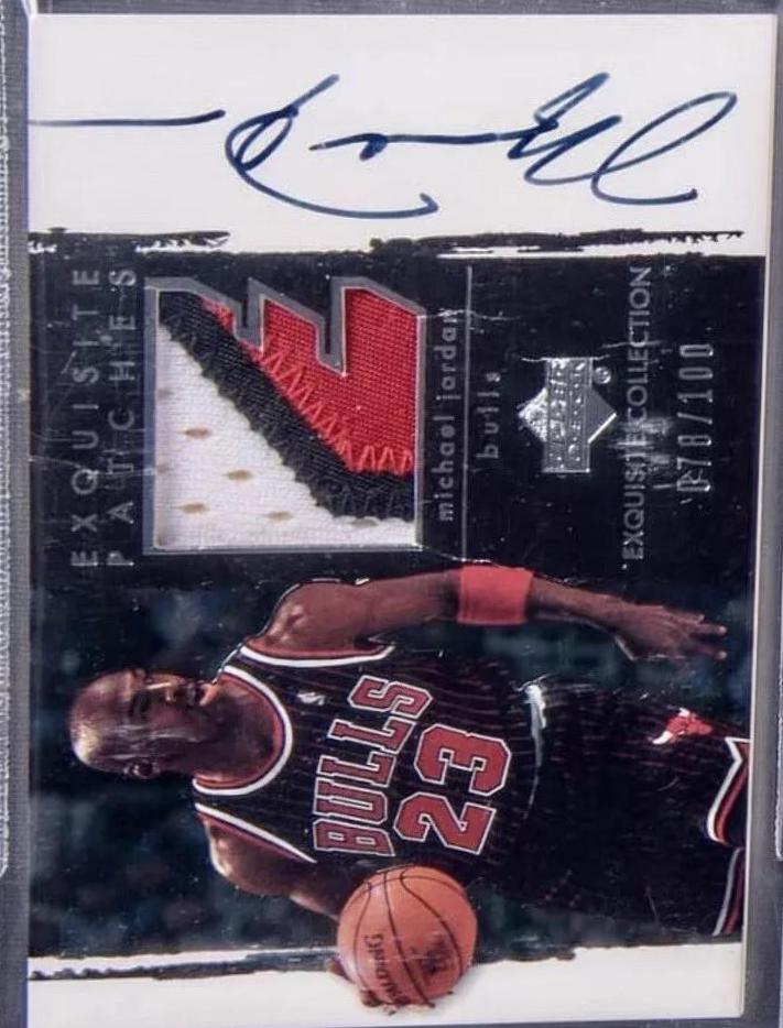 Michael Jordan #AP-MJ Basketball Cards 2003 UD Exquisite Collection Autograph Patches