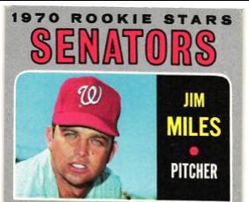 Senators 1970 Rookie Stars: Jan Dukes / Jim Miles