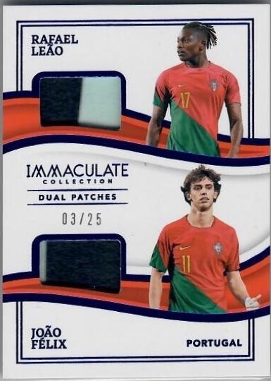 Rafael Leao / Joao Felix #7 Soccer Cards 2023 Panini Immaculate Dual Patch