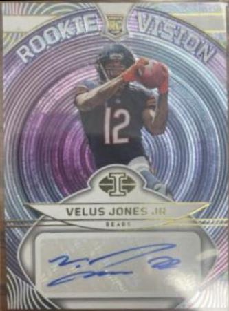 Velus Jones Jr. #RVS-VJ Football Cards 2022 Panini Illusions Rookie Vision Signatures