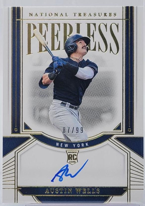 Austin Wells #22 2024 Panini National Treasures Peerless Signature Baseball