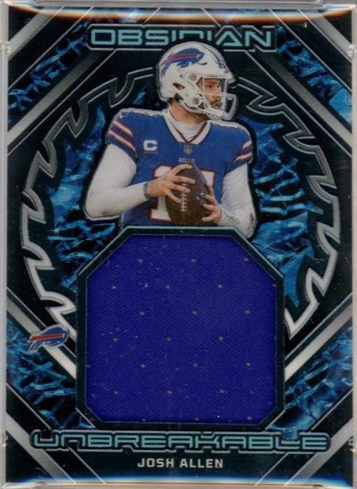 Josh Allen #40 Football Cards 2023 Panini Obsidian Unbreakable Memorabilia