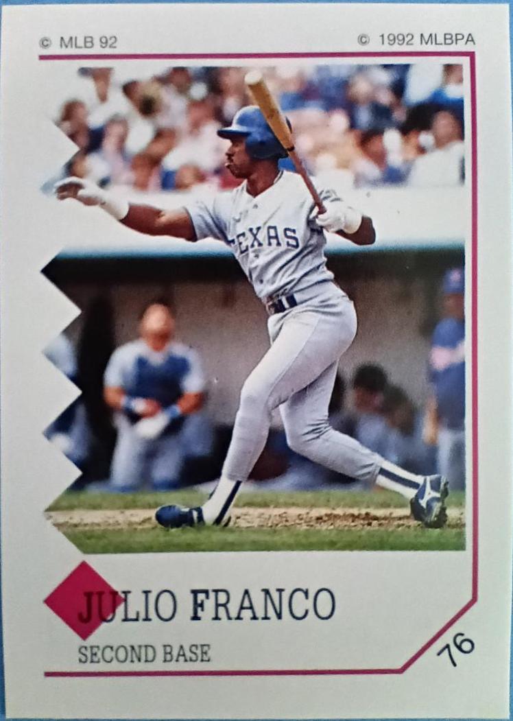 Julio Franco #76 1992 Panini Stickers Baseball