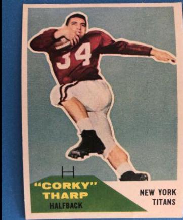 Tom 'Corky' Tharp #2 Football Cards 1960 Fleer