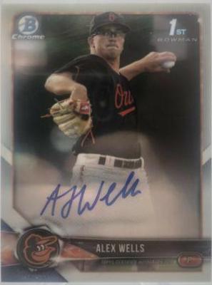 Alex Wells #BCPA-AW 2018 Bowman Chrome Baseball Prospect Autographs