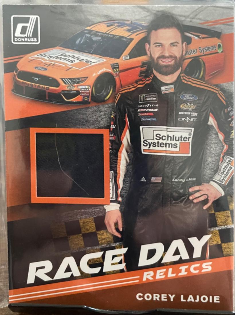 Corey LaJoie #RD-CL Racing Cards 2020 Panini Donruss Nascar Race Day Relics