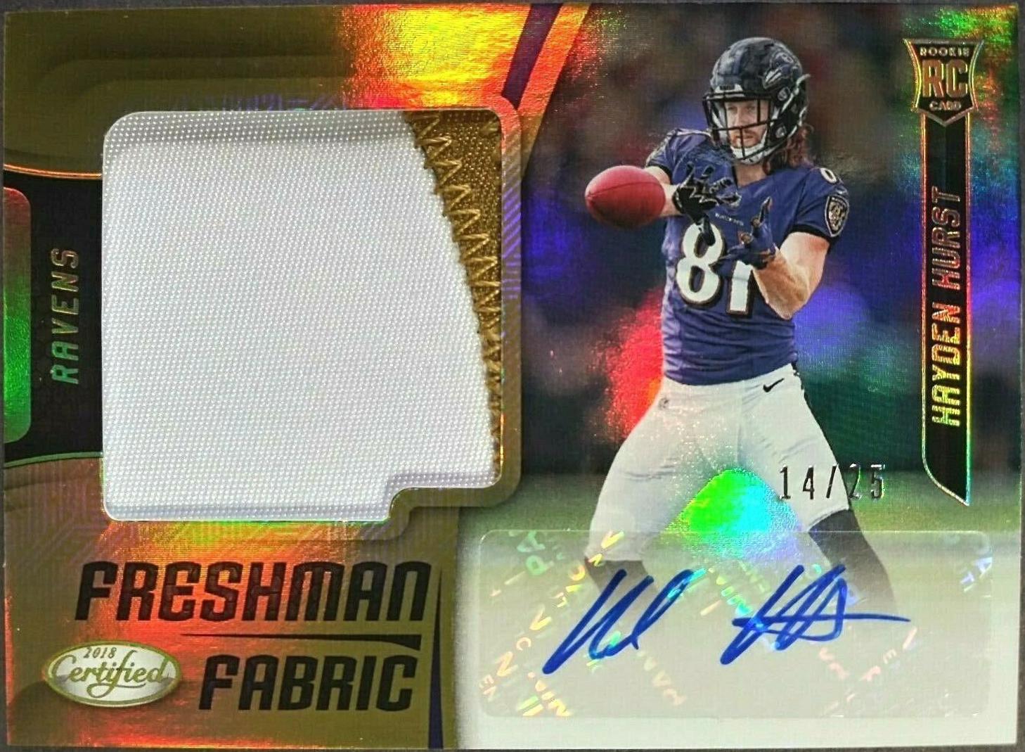 Hayden Hurst [Freshman Fabric Mirror Gold Signature] #220