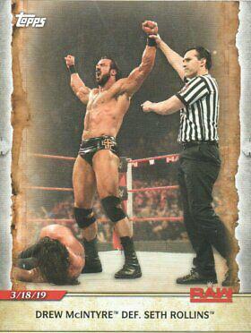 Drew McIntyre Def. Seth Rollins #50 Wrestling Cards 2020 Topps WWE Road to WrestleMania