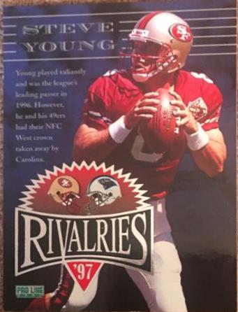 Steve Young / Kerry Collins #RV-12 Football Cards 1997 Pro Line Rivalries