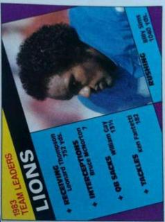 Lions Team Leaders: Billy Sims