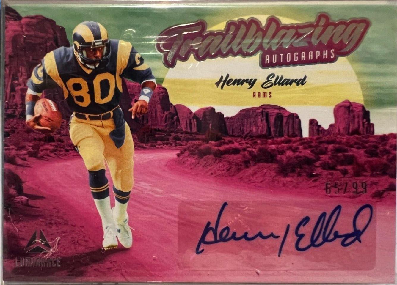 Henry Ellard #TBA-HEL Football Cards 2022 Panini Luminance Trailblazing Autographs