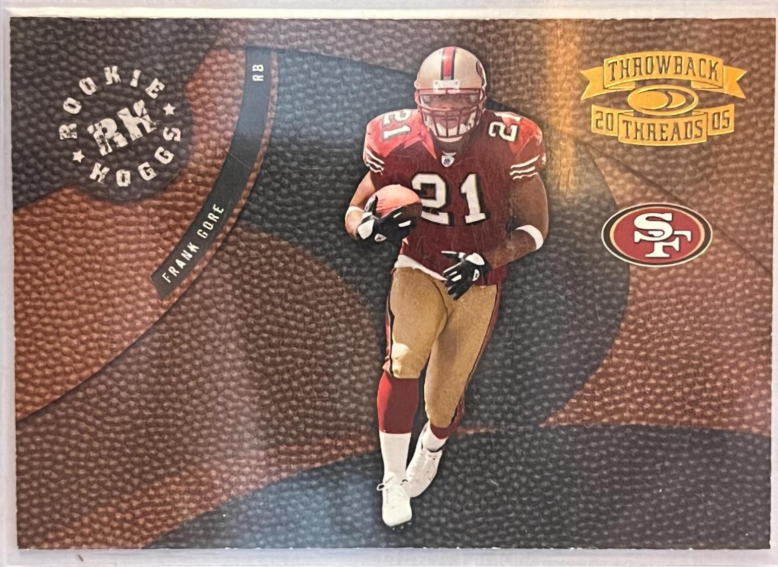 Frank Gore #RH-26 Football Cards 2005 Panini Donruss Throwback Threads Rookie Hoggs