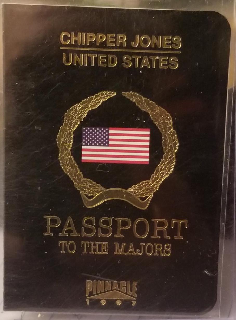 Chipper Jones #8 Baseball Cards 1997 Pinnacle Passport to the Majors