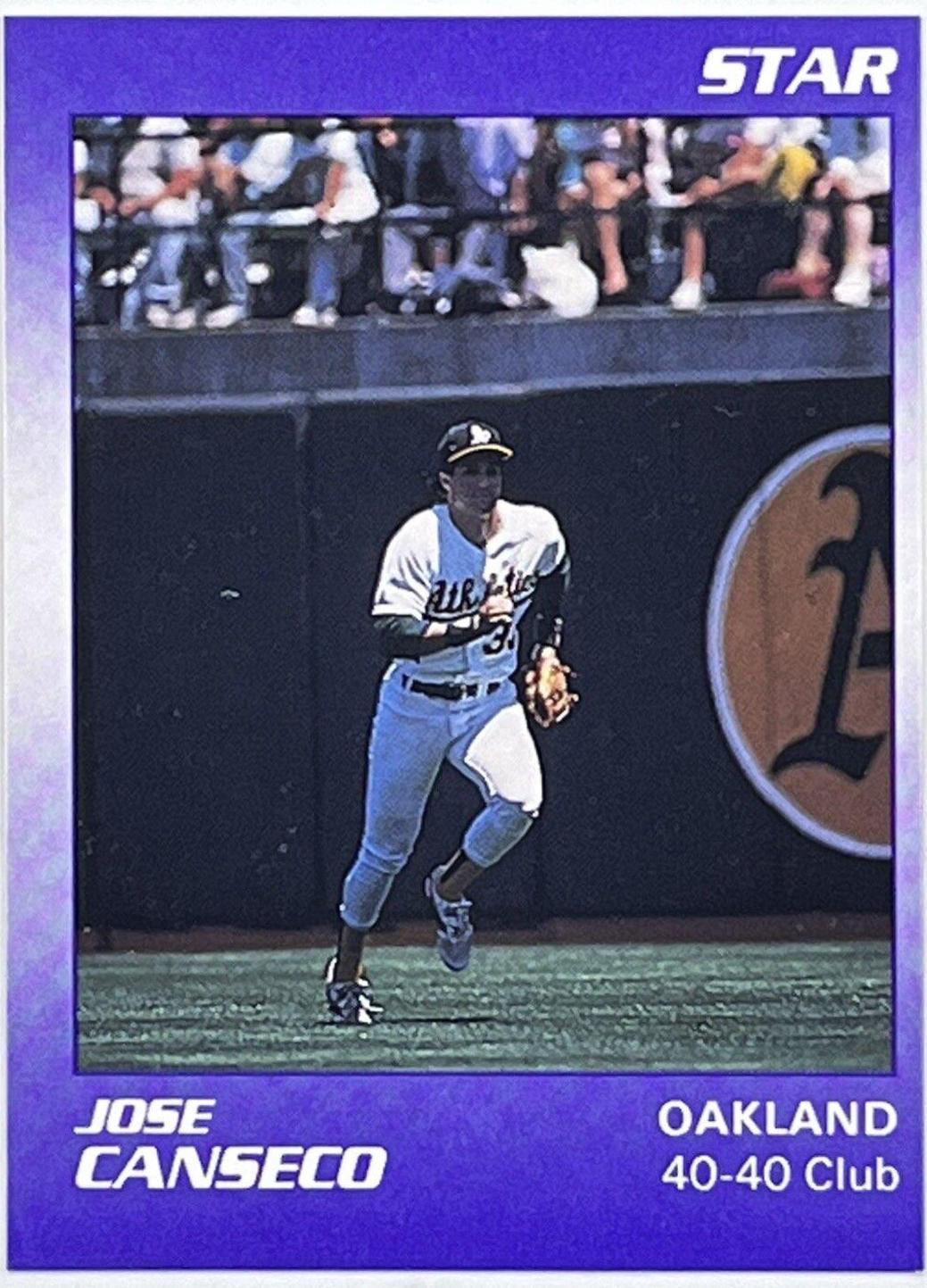 Jose Canseco ##9 Baseball Cards 1990 Star Canseco Purple Borders