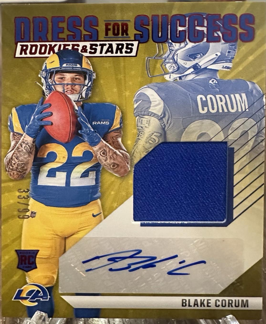 Blake Corum #DFS-BCM Football Cards 2024 Panini Rookies & Stars Dress for Success