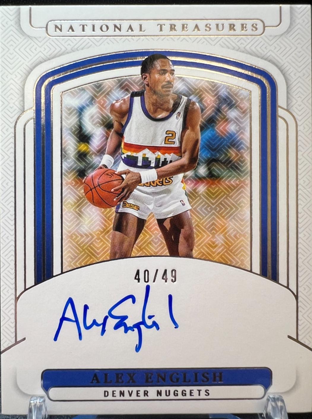Alex English #39 2024 Panini National Treasures Signature Basketball