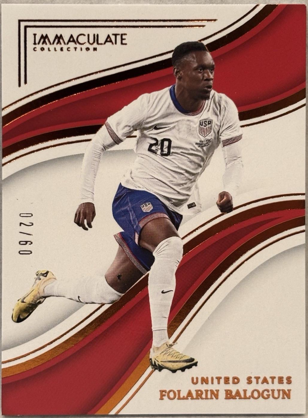 Folarin Balogun #2 Soccer Cards 2023 Panini Immaculate