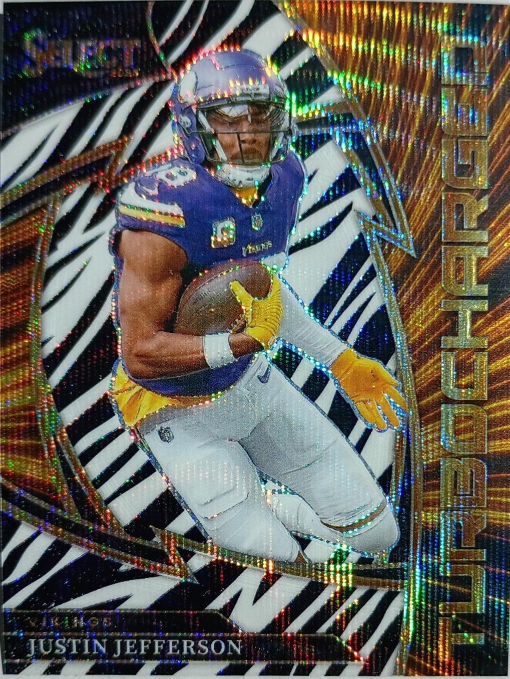 Justin Jefferson [Zebra Prizm] #8 Prices | 2025 Panini Select