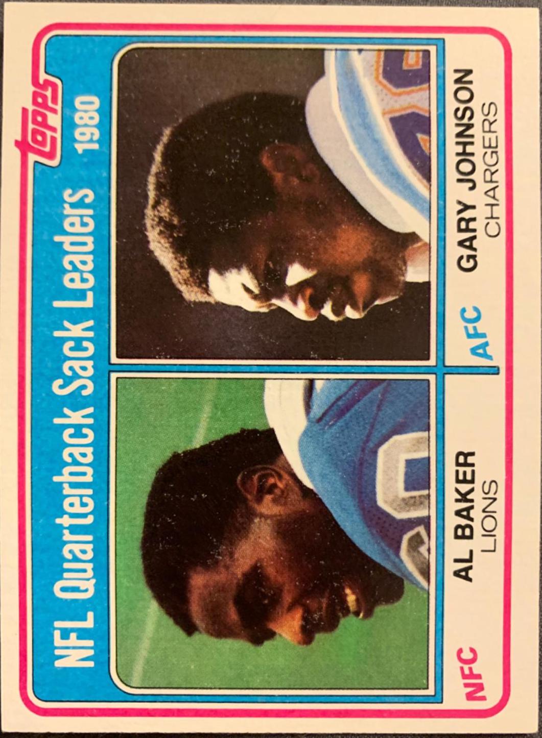 Baker, Johnson: Sack Leaders #3 Football Cards 1981 Topps