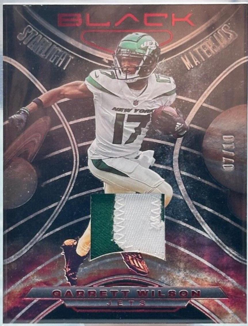 Garrett Wilson #SM-GW Football Cards 2023 Panini Black Starlight Materials