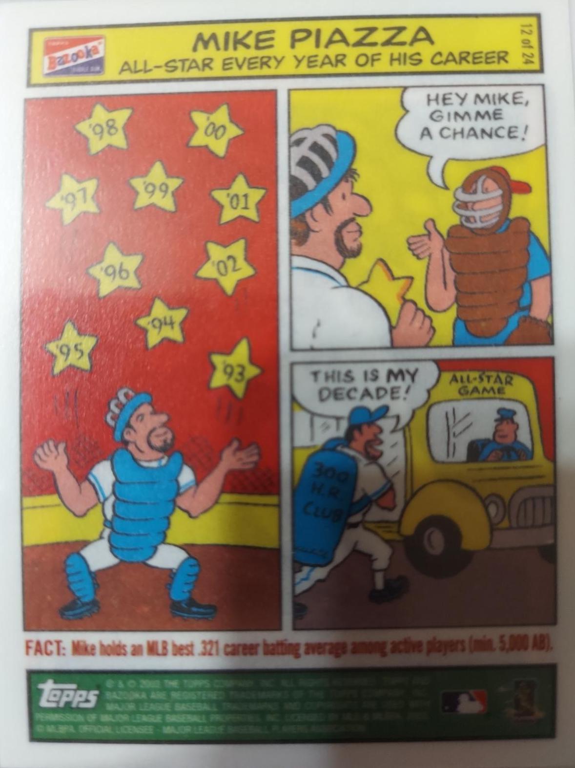 Mike Piazza #12 Baseball Cards 2003 Bazooka Comics