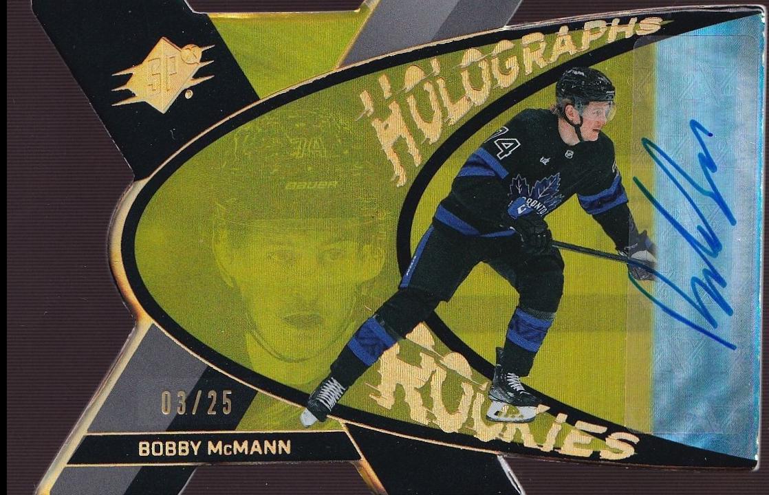Bobby McMann #HGR-BM 2023 Spx Auto Holograph Rookies Hockey