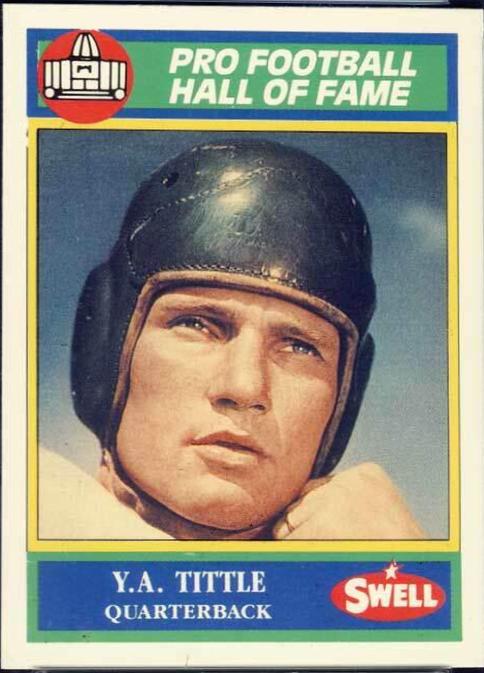 Y.A. Tittle #42 Football Cards 1990 Swell Greats