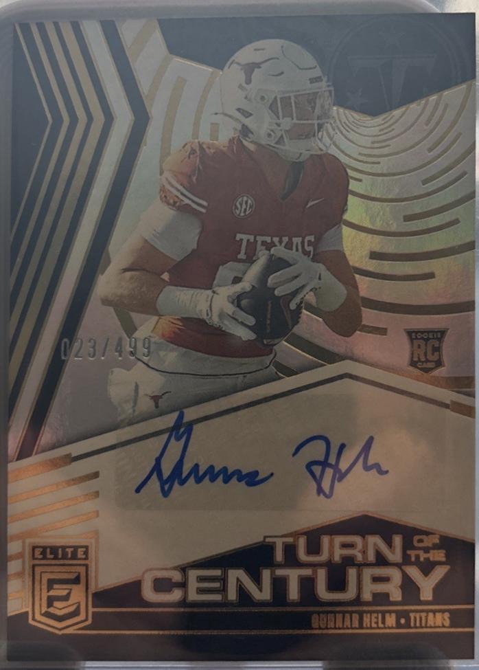 Gunnar Helm #TOC-GHE 2025 Panini Donruss Elite Turn Of The Century Autograph Football