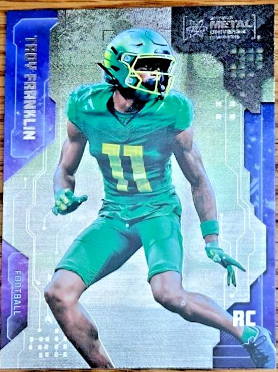 Troy Franklin #24 Football Cards 2024 SkyBox Metal Universe Champions