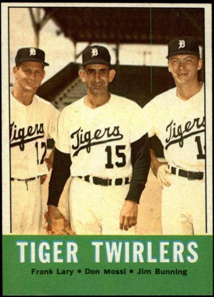 F. Lary, D. Mossi, J. Bunning #218 Baseball Cards 1963 Topps