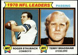 1978 NFL Leaders: Passing (Roger Staubach / Terry Bradshaw) LLVAR: Gray Back