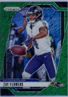 Zay Flowers [Green Shimmer] #21 Prices | 2024 Panini Prizm