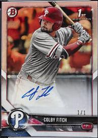 Colby Fitch #PA-CF Baseball Cards 2018 Bowman Paper Prospects Autographs