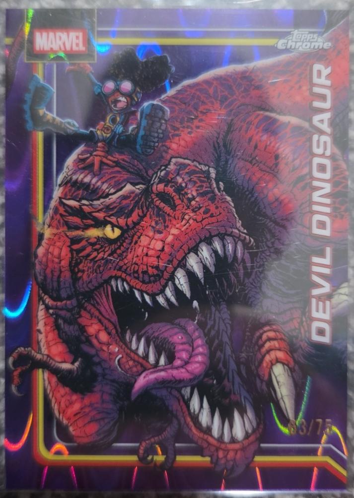 Devil Dinosaur Purple RayWave Refractor