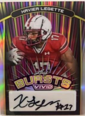 Xavier Legette #B-XL1 2024 Leaf Vivid Bursts Autograph Football