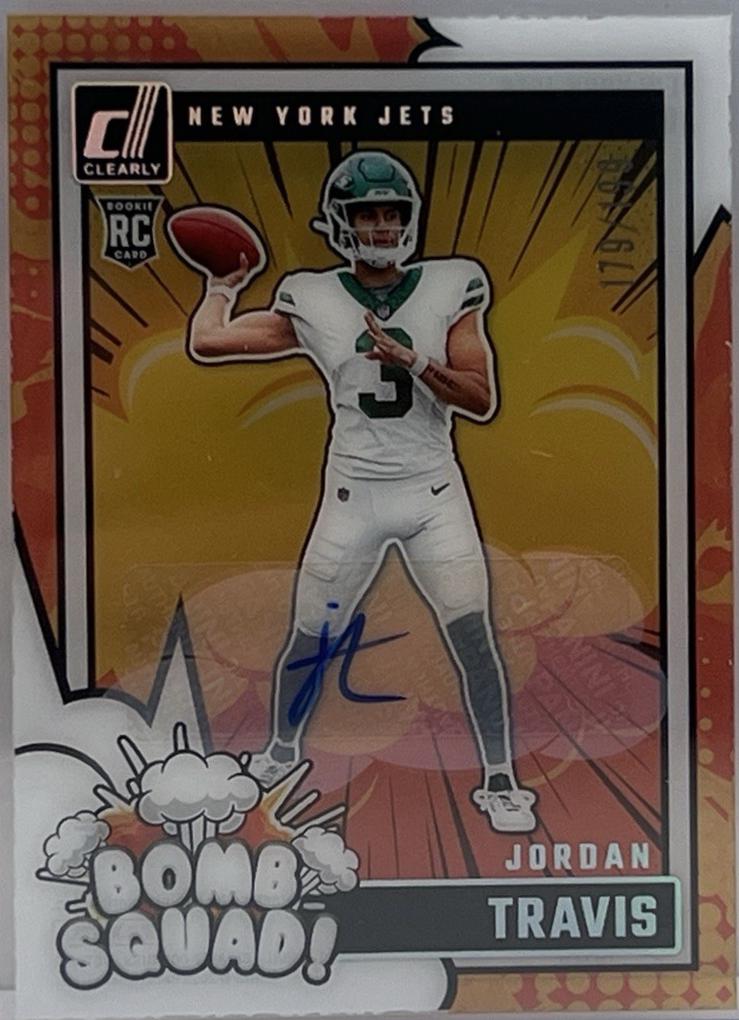 Jordan Travis #9 Football Cards 2024 Clearly Donruss Bomb Squad Autograph