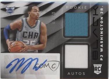 PJ Washington Jr. Basketball Cards 2019 Panini Black Rookie Memorabilia Autographs