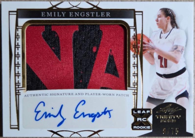 Emily Engstler #PA-EE1 2023 Leaf Trinity Patch Autograph Basketball