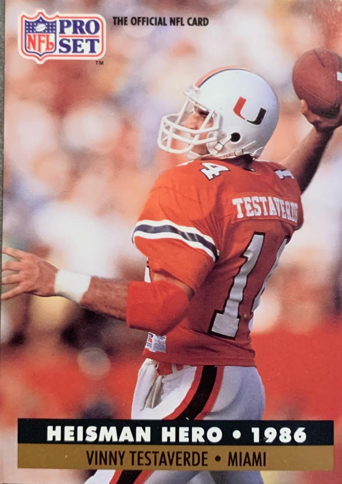 Vinny Testaverde #41 Football Cards 1991 Pro Set