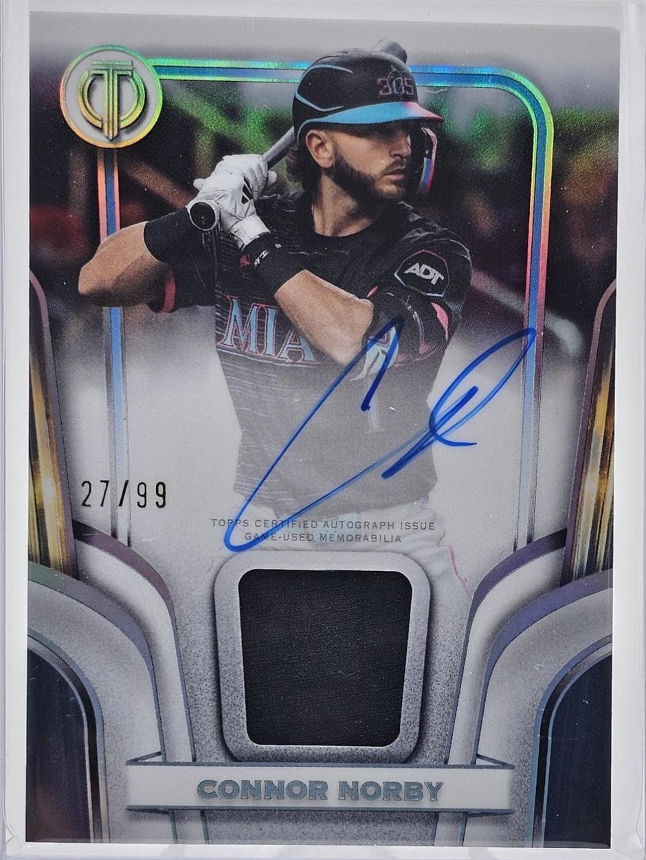 Connor Norby #TTTA-CN 2026 Topps Tribute Baseball Tribute To Threads Autograph Relics
