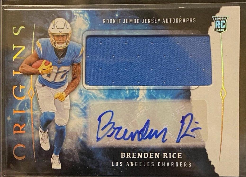 Brenden Rice [Turquoise Patch] #RJA-BRI Prices | 2024 Panini Origins ...