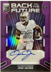 Josh Jacobs [Purple] #BFS-JA Football Cards 2023 Panini Donruss Elite Back to the Future Signatures Prices