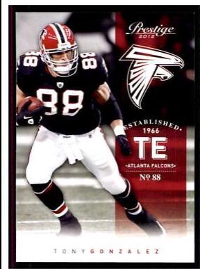 Tony Gonzalez #10 Football Cards 2012 Panini Prestige
