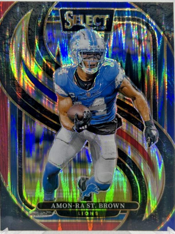 Amon-Ra St. Brown [Red Blue Prizm Shock] #105 Prices | 2024 Panini