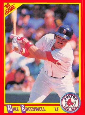 Mike Greenwell #345 Baseball Cards 1990 Score