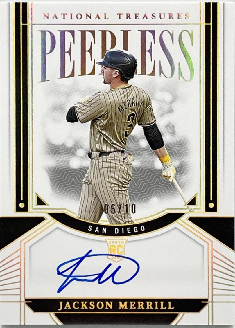 Jackson Merrill #2 Baseball Cards 2024 Panini National Treasures Peerless Signature